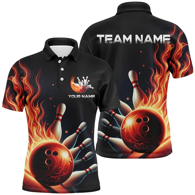 Cool Custom Team Name Bowling Man Polo Shirt Men Women 3D Printed Summer Short Sleeve Lapel Button Polo T Shirt Clothes