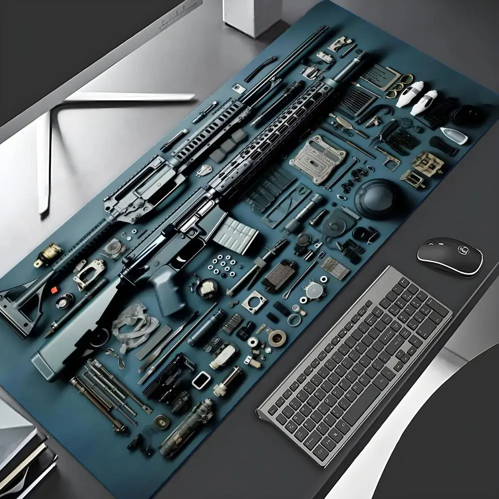 

Большой овальный тактический коврик для мыши с пистолетом, прецизионный игровой дизайн, настольные коврики, противоскользящее резиновое дно, моющаяся поверхность, офисный коврик 900x400