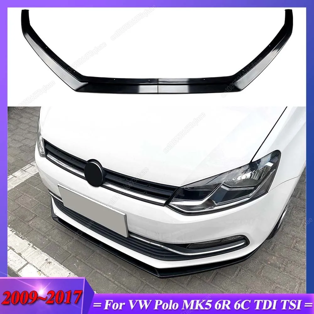 

For VW Polo MK5 6R 6C TDI TSI 2009-2017 Car Front Bumper Lip Splitter Diffuser Body Kit Spoiler Bumper Guard Protector Tuning