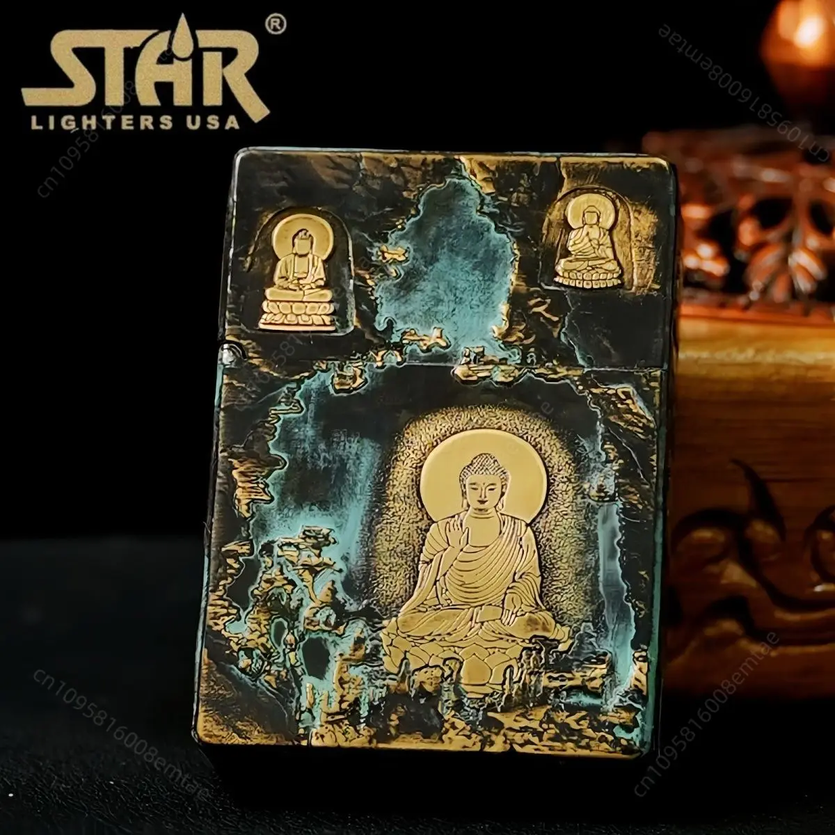 STAR ST9 Bronze Buddha Fuel Lighter, Unique Craft Lighter, Cigarette Accessories, Men's Gift
