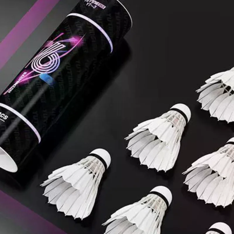 3/6Pcs Badminton Balls Shuttlecock White Goose Feather Flying Stability Durable Feather Shuttlecock Ball Outdoor Training