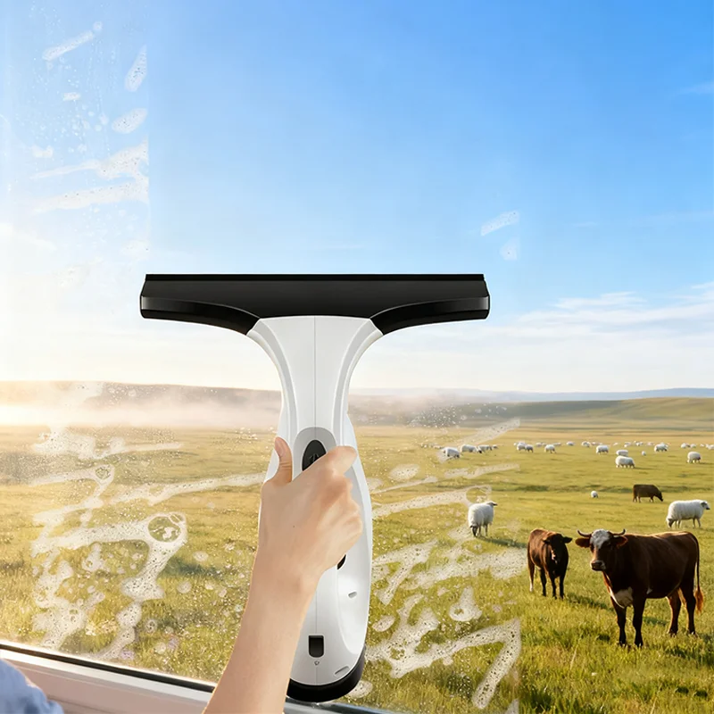 Rechargeable Cordless Window Vacuum Cleaner with Squeegee 150ml Water Tank for Glass Mirror Shower Tile Cleaning Home Car Use