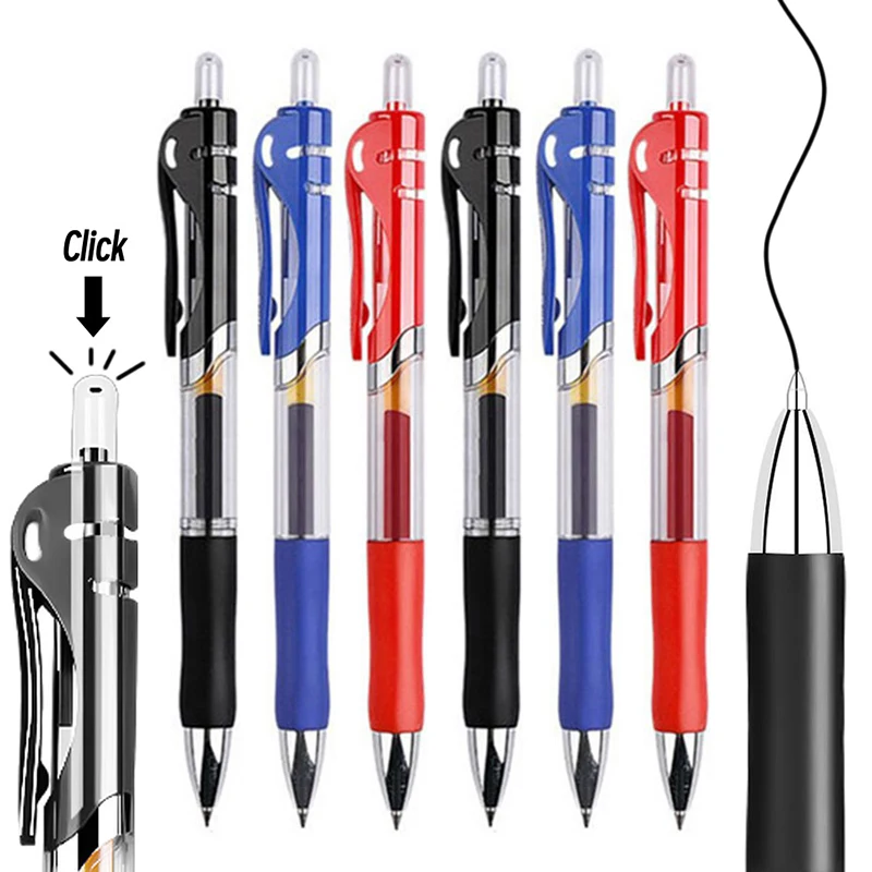 

Набор гелевых ручек, 13/30 шт., черные/красные/синие чернила, 0,5 мм, шариковые ручки, канцелярские принадлежности для офиса и школы