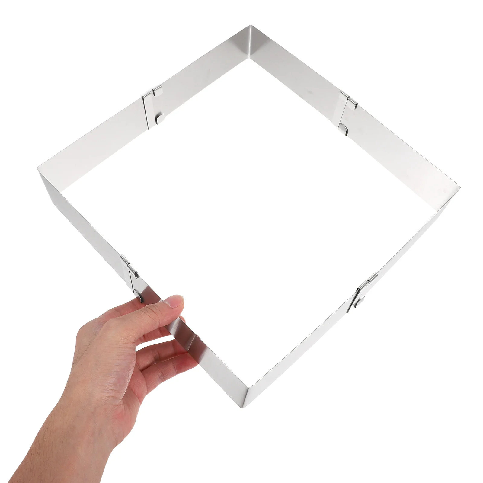 

2Pcs Adjustable Stainless Steel Mousse Cake Ring Square Extendable Baking Mold for DIY Pastry Birthday Dessert Kitchen