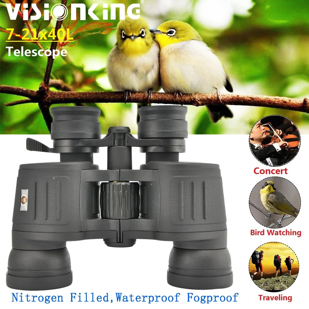 Visionking 7-21x40 Porro Prism Bak-4 Binoculars High Power Nitrogen Filled Outdoor Camping Hunting Travelling FMC Telescope Caza