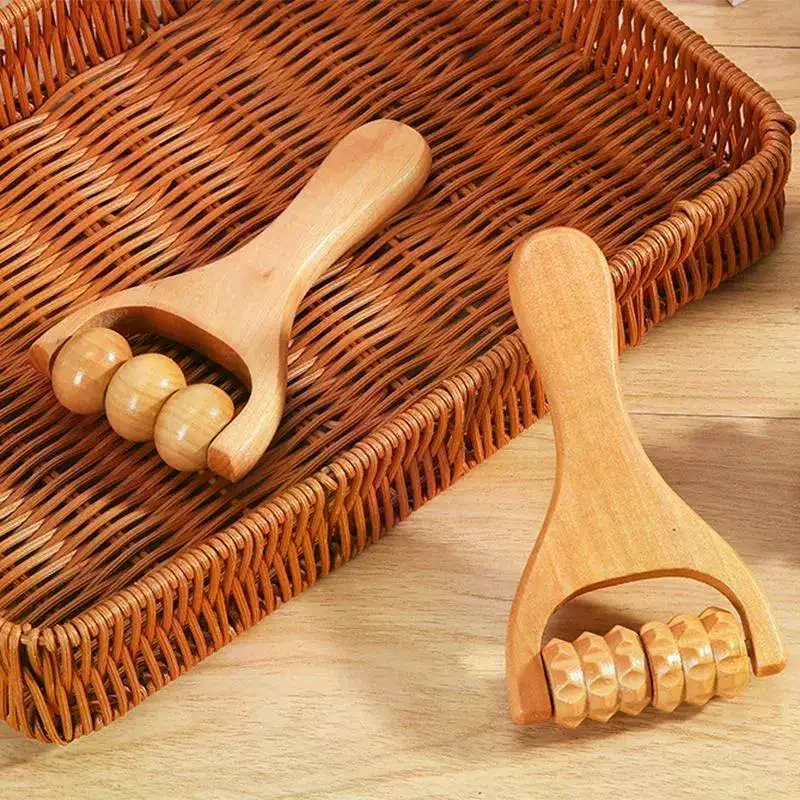 Wooden Massager Compact Shoulder And Leg Roller Relaxation Tools Suitable For Whole Body,Face And Neck.