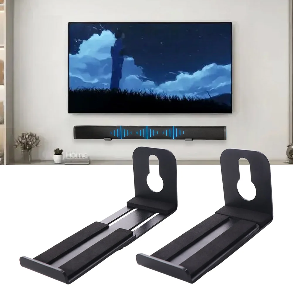 2pcs Heavy Duty Speaker Wall Mount L Metal Bracket Easy Setups Floating Rack Universal Space Efficient Speaker Hangers