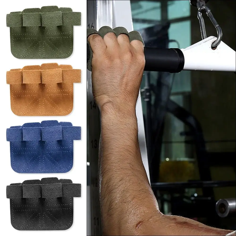 1PCS/ 1 Pair Accessories Cowhide Leather Weight Lifting Gloves 9 Colors Anti-Slip Palm Pad Gym Glove