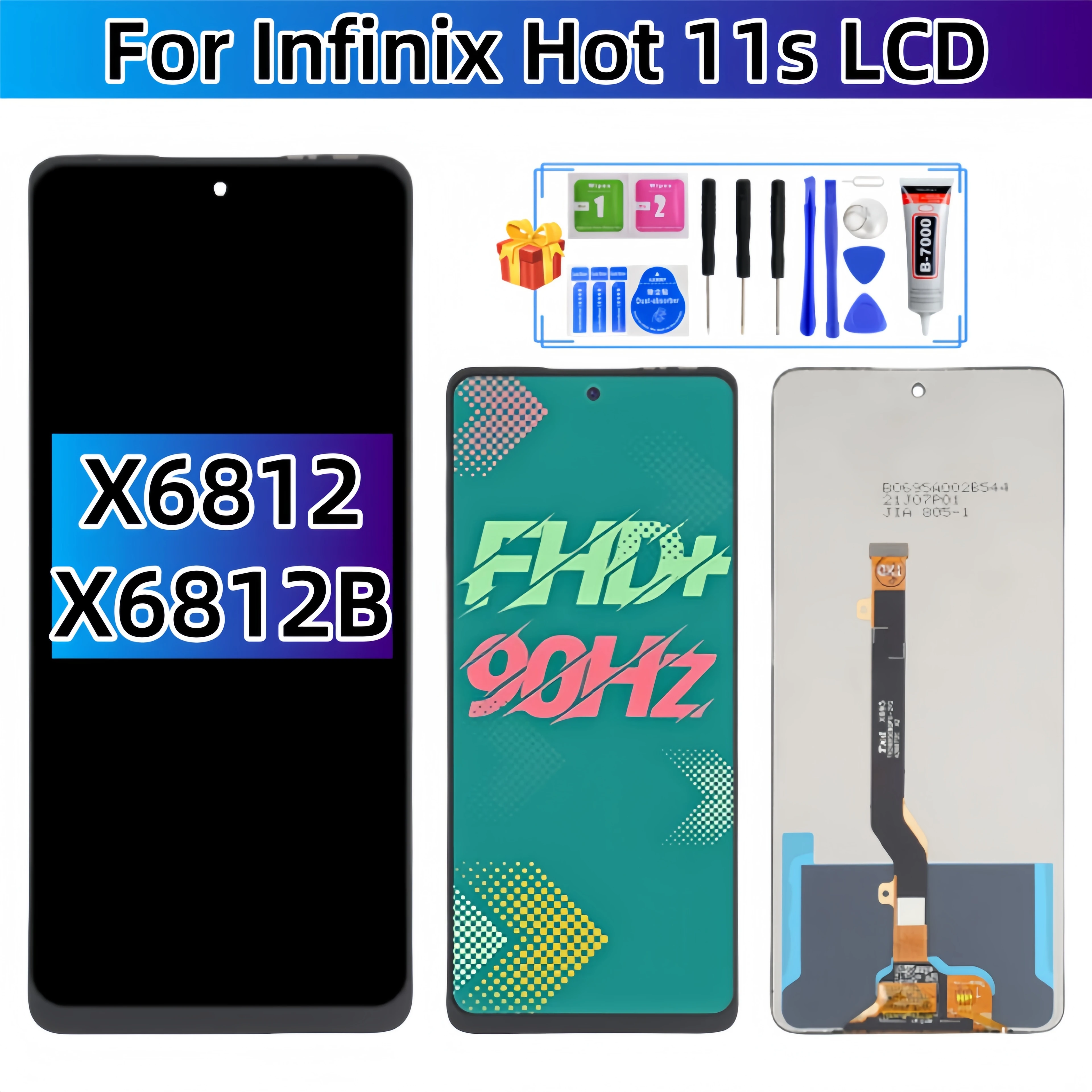 

For Infinix Hot 11S X6812 X6812B LCD Display Touch Screen Assembly LCD Replacement Parts