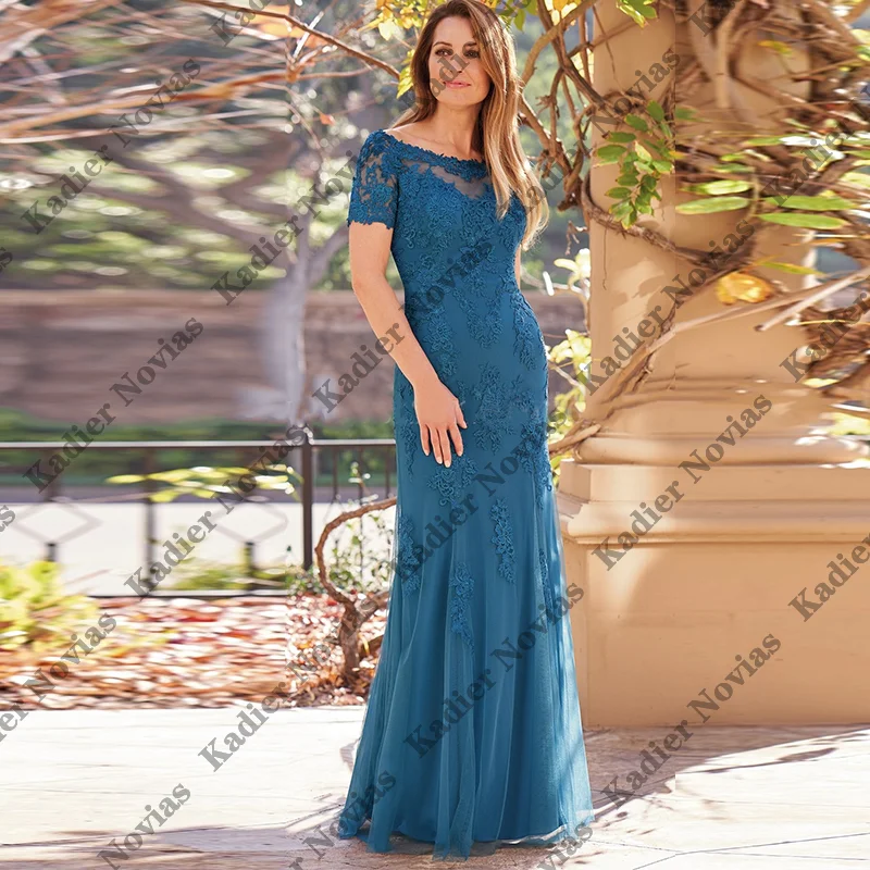 

Vestido Invitada Boda Mermaid Mother of the Bride Dresses with Sleeves Customized Vestidos De Fiesta Elegantes Para Boda Mujer