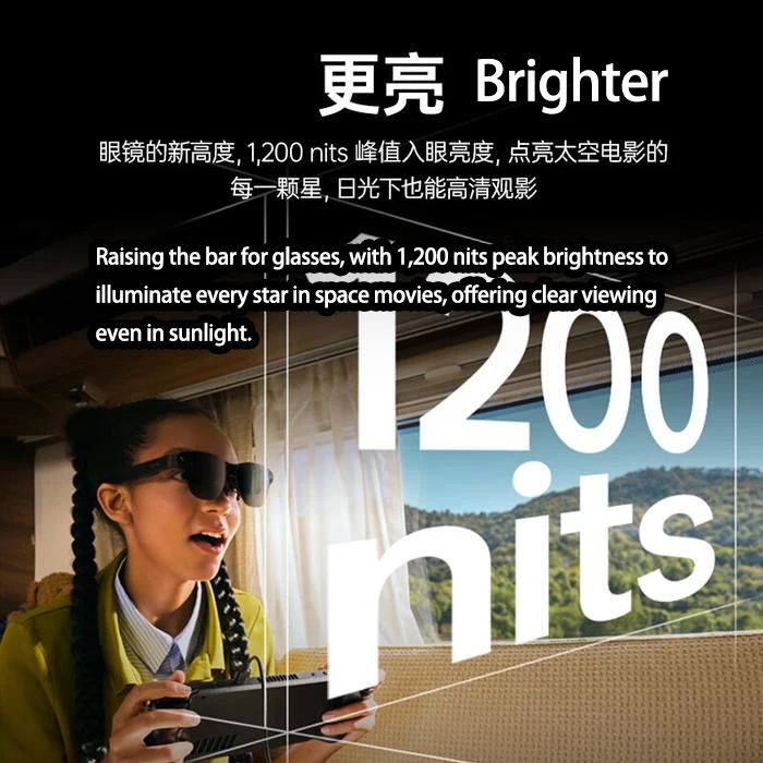 Óculos AR inteligentes RayNeo Air 3s Pro, som surround 3D visualização HD de 135 polegadas, brilho de 1200Nits