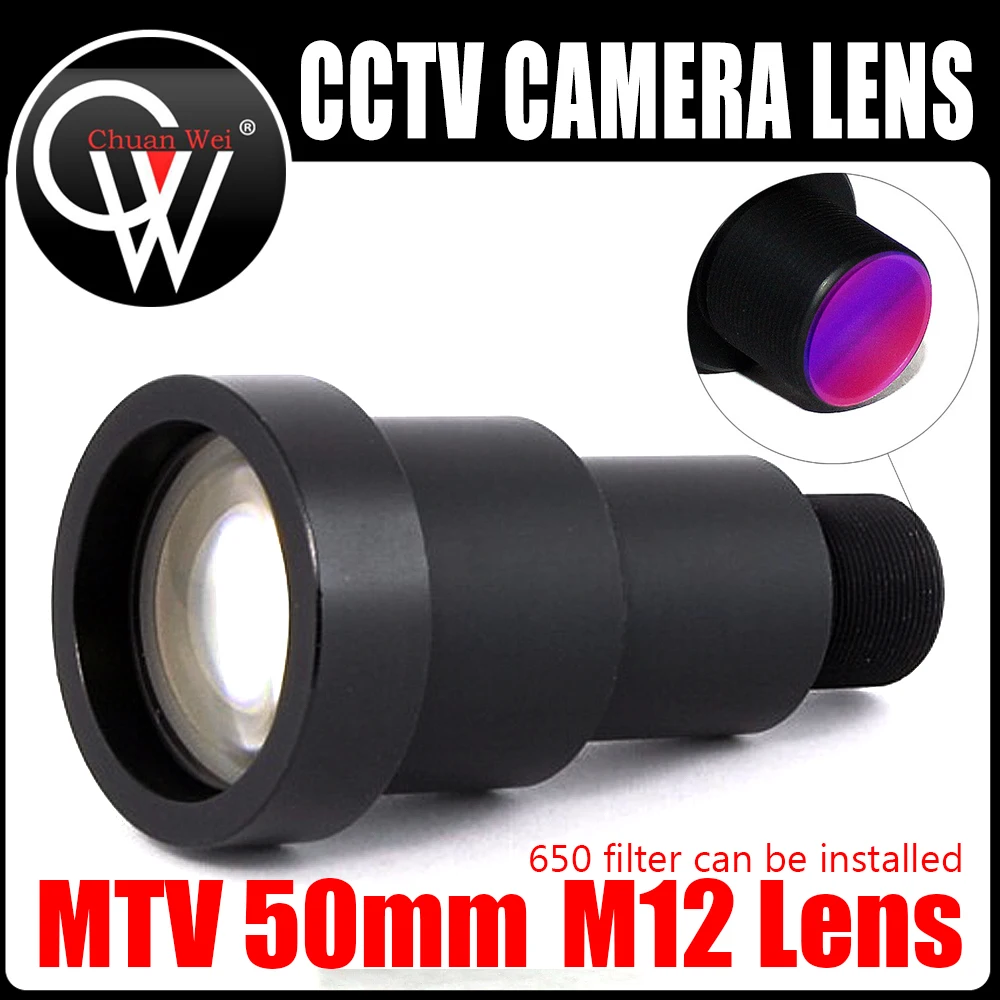 Nowy obiektyw 1/3'' 50mm 6,7 stopnia M12 CCTV MTV Board IR Lens z filtrem podczerwieni do kamery wideo CCTV Run Cam