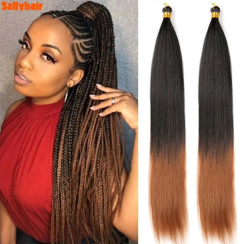 

22Inch Straight Synthetic Silky Bulk Hair Extensions High Temperature Hair Bundles for Braiding Crochet Hair 150g/Pack