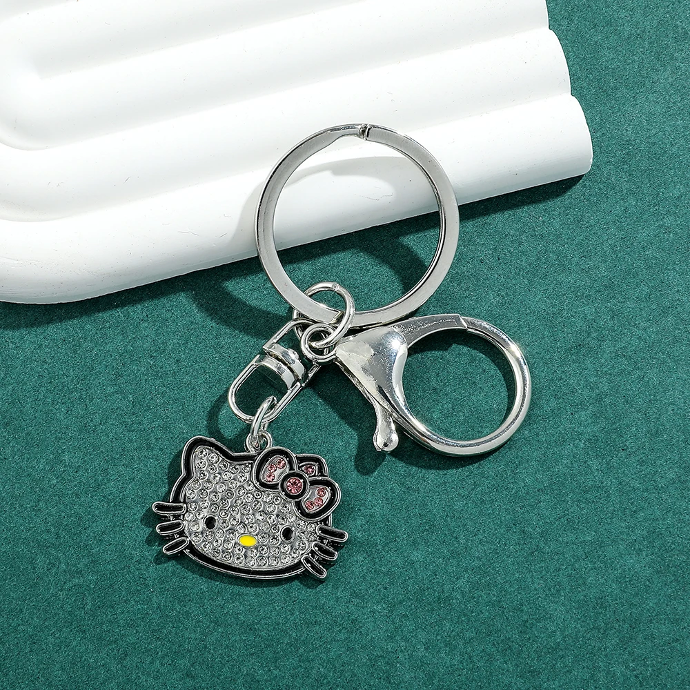 Hello Kitty Sanrio Schlüsselanhänger Beste Freunde Bestie Mädchen Jungen Metall Schlüsselanhänger Anhänger Flash Drill Anhänger Kreative Accessoires Geschenk