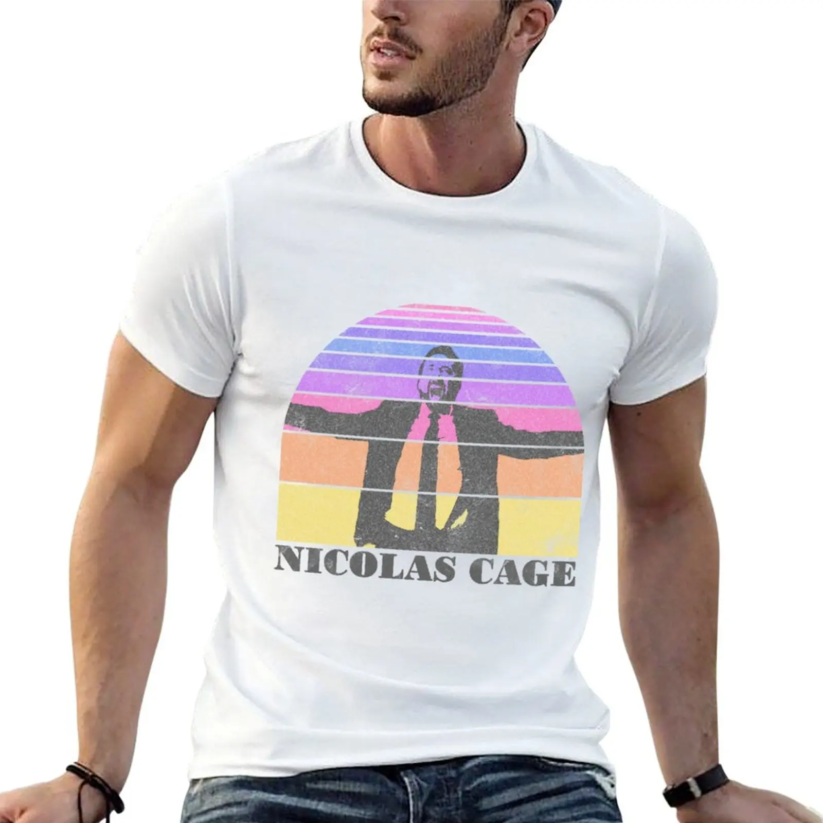 

shirt cage(6) t t 100% brand graphic shirts funny T-Shirt cotton men nicolas man for luxury