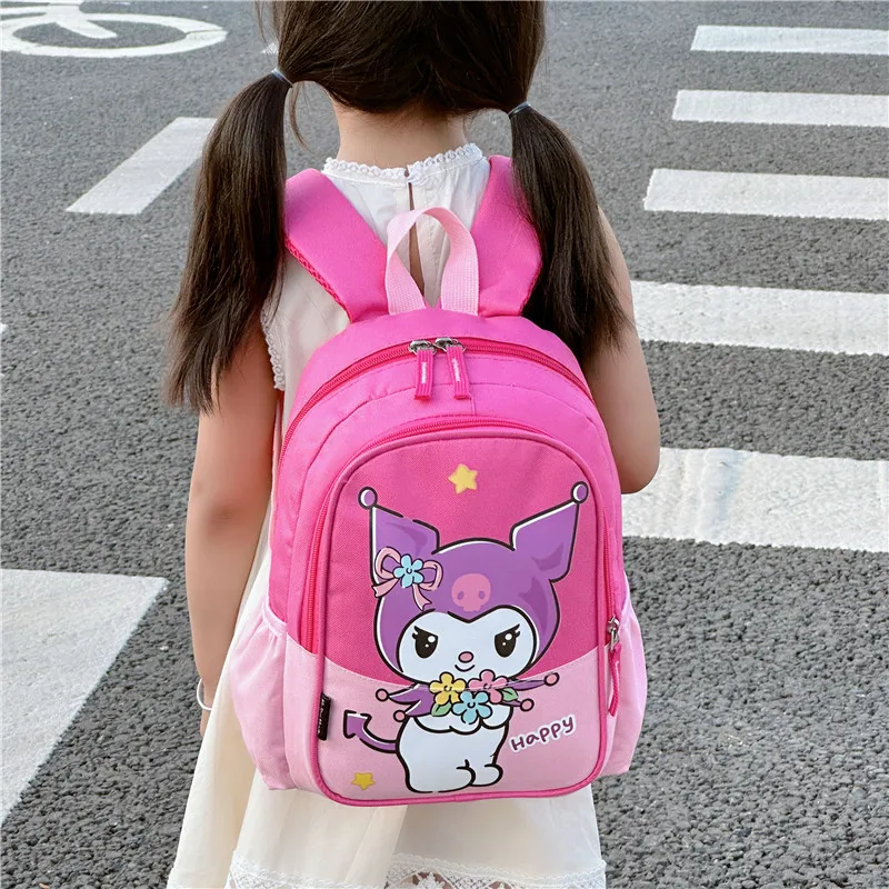 Anime Sanrio My Melody Kuromi Cute Cartoon Kids Kulomi Backpack 2-6 Years Old Girl Backpack Light Weight Kindergarten School Bag