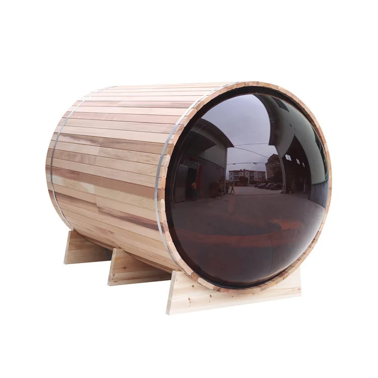 Hot Sale 1800 * 2400mm 4-6 People Wooden Sauna Canadian Pine/Hemlock/Red Cedar Barrel Outdoor