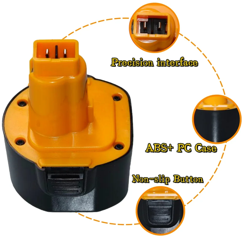 9.6V 4800mAh 6800mAh 9800mAh 12800mAh For Dewalt Ni-MH Battery DE9061 DE9062 DW9060 DW9061 DW9062 EZWA DE9036 29