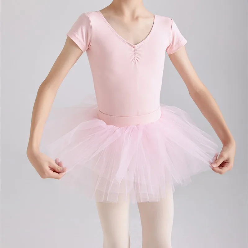 Hot Sale 4 Layers Kids Girls Children Training Wear Dance Tulle Skirt Yellow Pink White Ballet Tutu Skirt