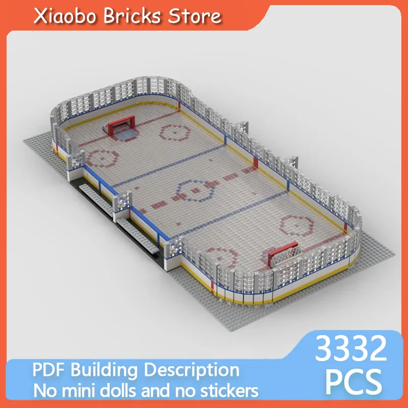 City Sports Exercise Street View Model DIY MOC Building Bricks Ice Hockey Stadium Modular Technology Holiday Assemble Toys Suit