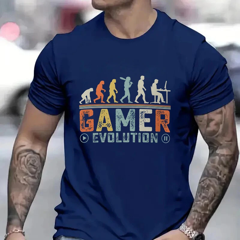 Summer Men's T Shirt Gamer Talk Fast or Feed Me Funny Casual Oversized Fashion Streetwear Male Clothing T-Shirts Gamers Gifts