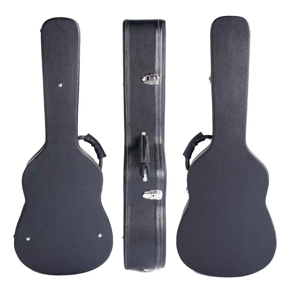 

39" Microgroove Black Hard Shell Guitar Case with Silver Lockable