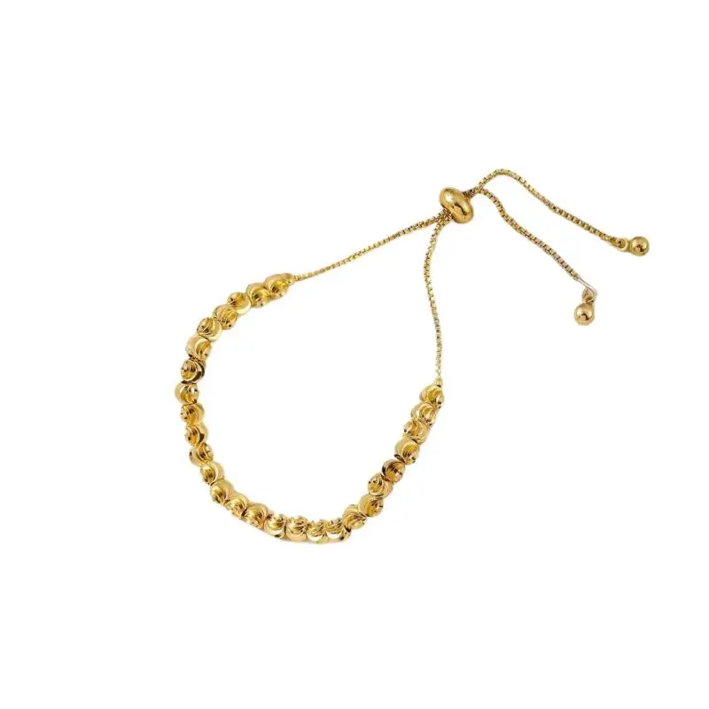 Verstellbares Perlenarmband, vergoldet, anlaufgeschützt, für Damen, für den täglichen Gebrauch und als Geschenk. – Detail 7