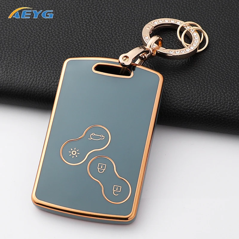 For Renault Clio Laguna Koleos Megane Fluence Zoe Scenic Captur Card TPU Car Remote Key Case Cover Shell Keychain Accessories
