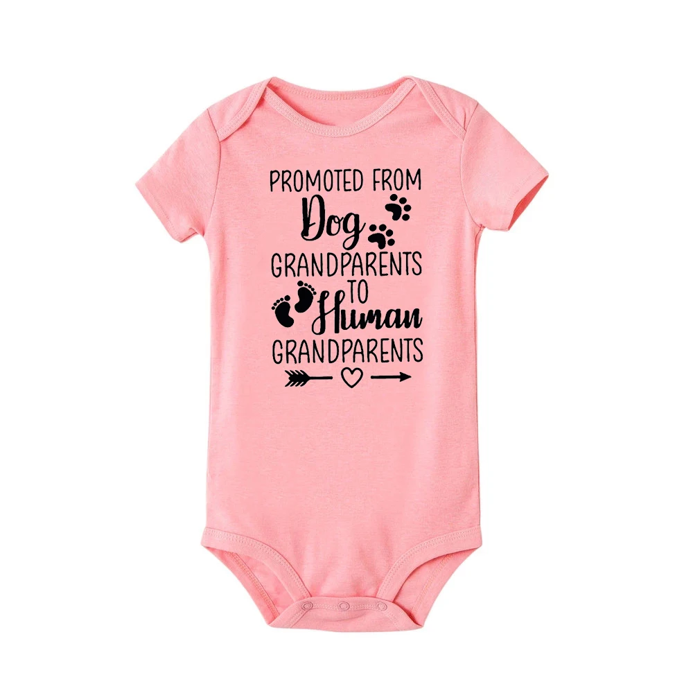 Promoted From Dog Grandparents To Human Grandparents Baby clothes Bodysuit Reveal to  Grandparent To Pregnancy Announcement gift