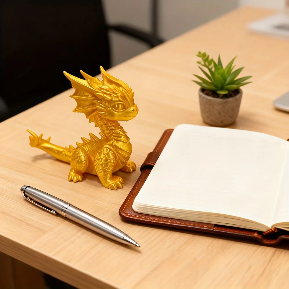 Mini Golden Dragon Decoration Cute Desktop Figurine Creative Collectible Prosperity Gift Plastic Desktop Decorations