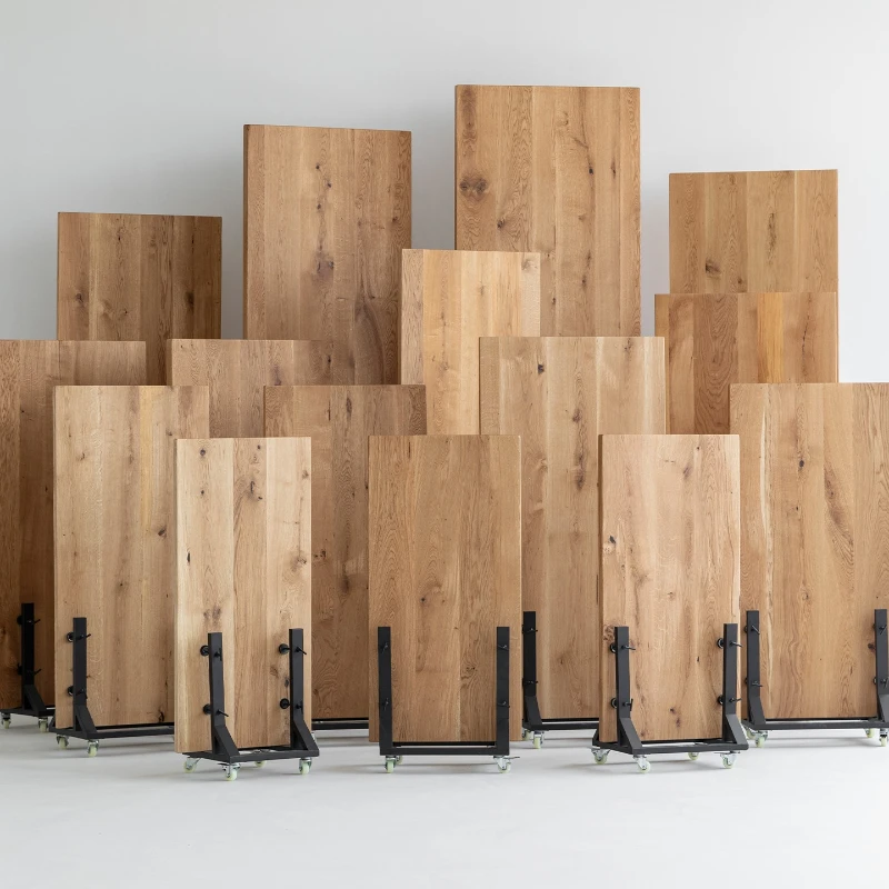 

White oak large board table wabi wind solid wood tea table log wind dining table natural edge tabletop