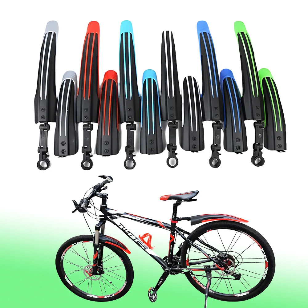 

2 Pcs Mountain Bike Fenders Set Front Rear Bicycle Mudguard Wings Adjustable Design Universal Fit for Most Bikes Outside Cycling