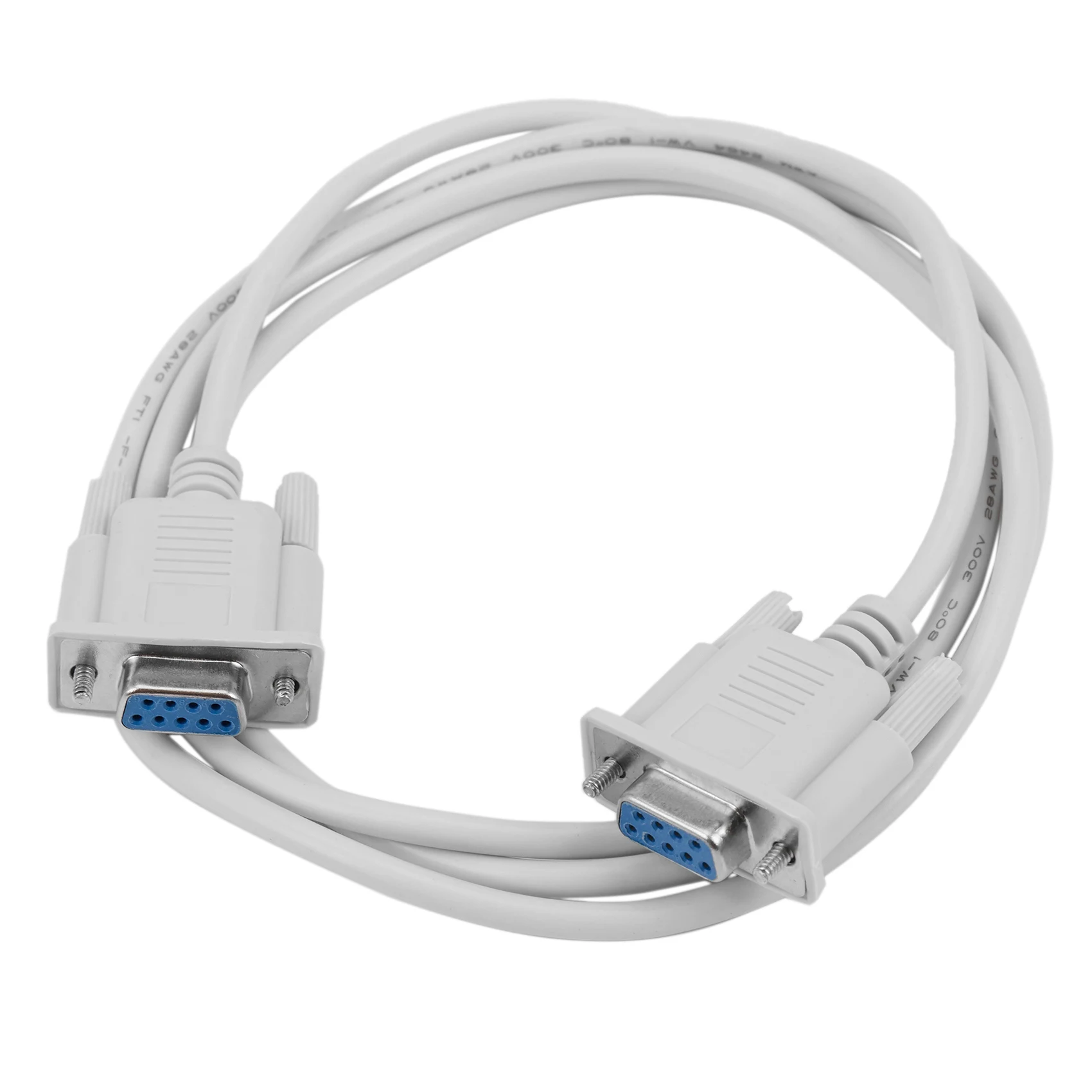 1PC 5ft F / F Serial RS232 Null Modem Cable Female to Female DB9 FTA Cross Connection 9-pin Data COM Cable Converter PC Accessor