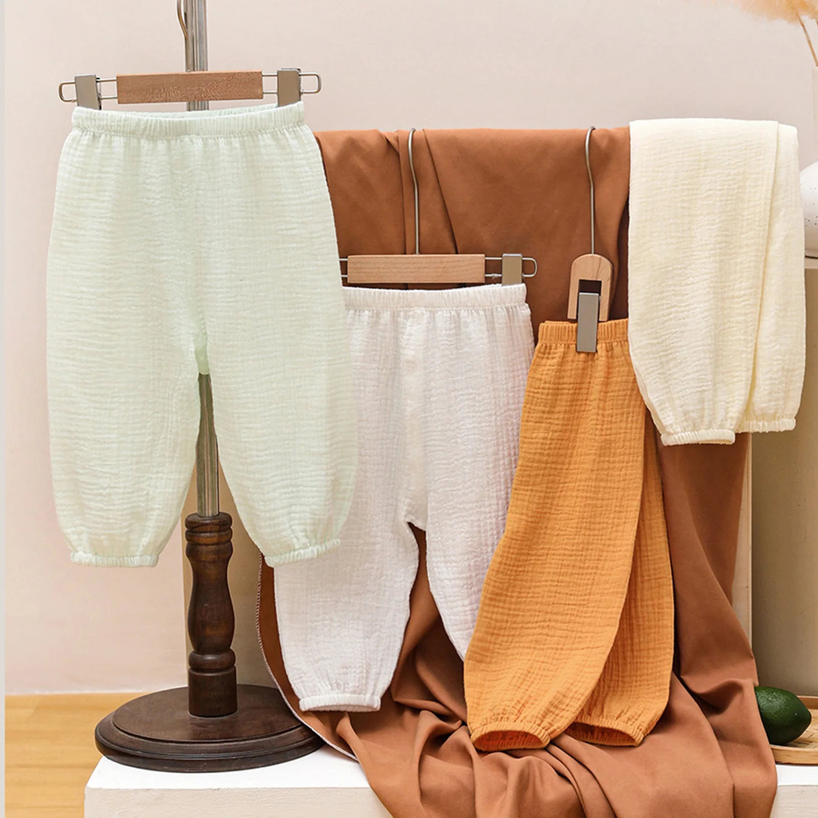 Infant Baby Clothes Soft Cotton Harem Pants Casual Elastic Waistband Breathable Bloomers Basic Trousers Children Home Daily Wear