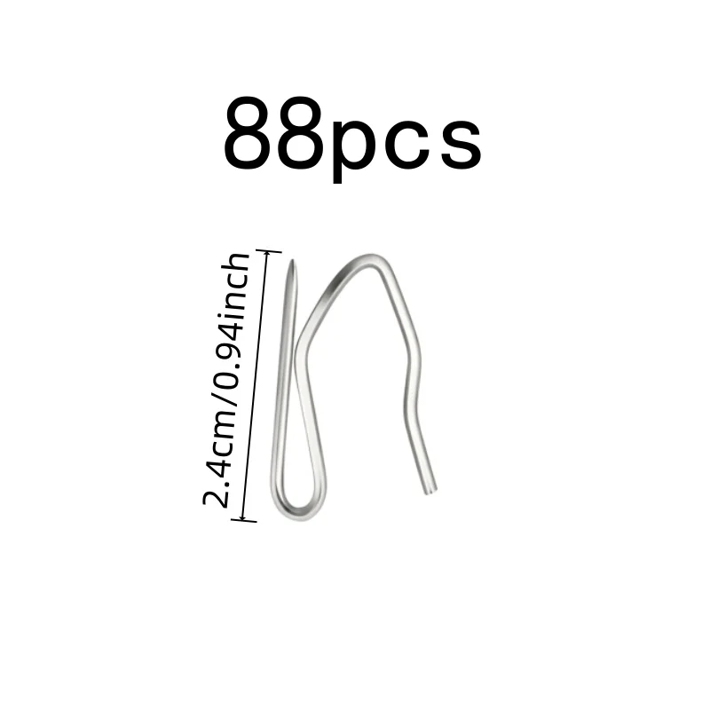 88 pcs 2.4cm S-Pin Drapery Hooks, Rust Resistant Durable and S-Curve Shape Design, ideal for Door Curtain Hanging