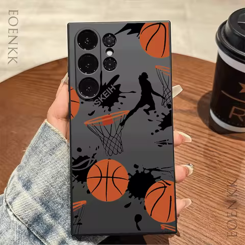 Basketball Silicone Case For Samsung Galaxy S25 S24 S23 S22 S21 Ultra FE A35/A54/A55/A34 5G Note 10/20 Plus Anti-Fall Slim Cover
