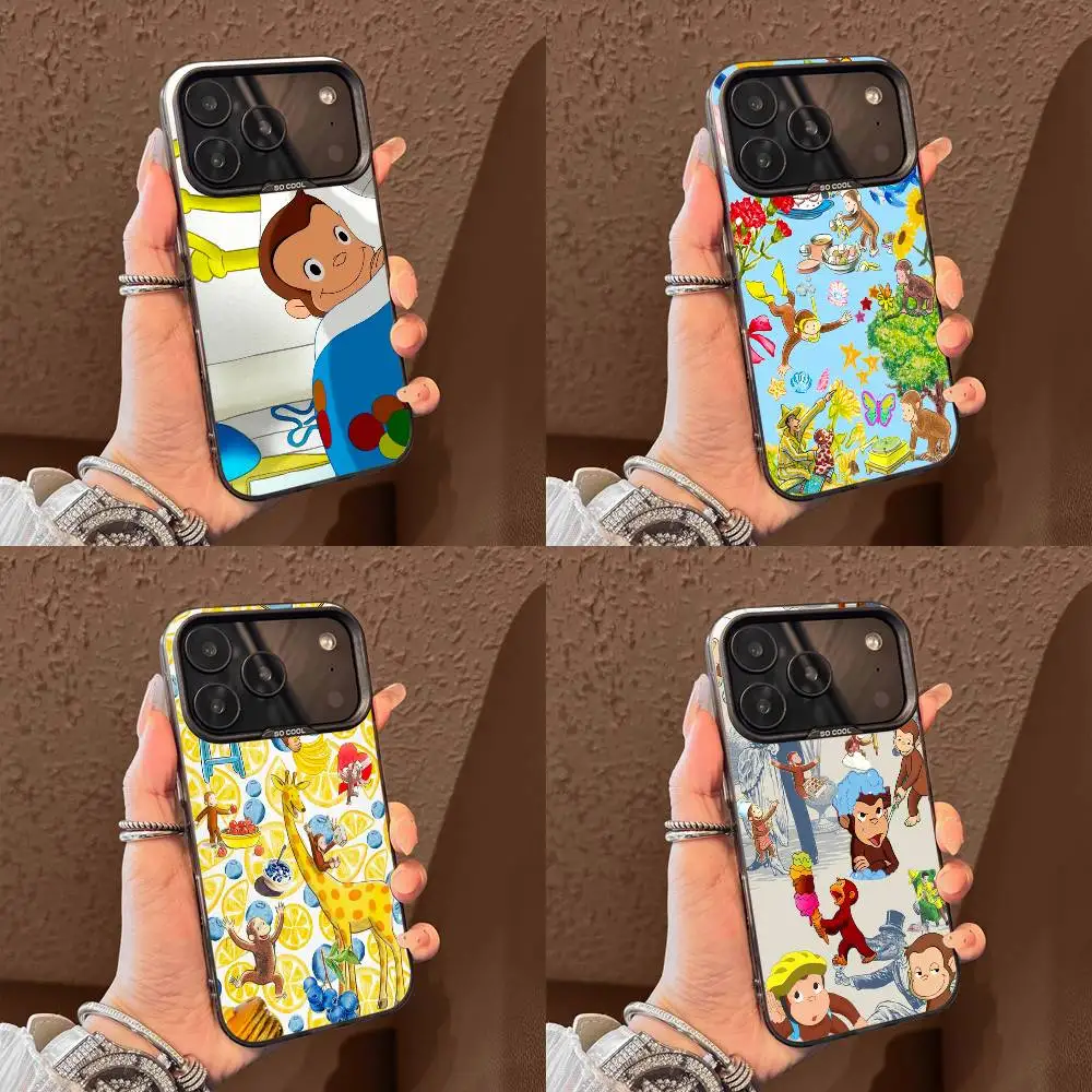 

Monkey C-Curious George Phone Case For iPhone 15,17,11,14,13,16,12,E,Max,Plus,Air,Pro,Mini Black Matte Cover