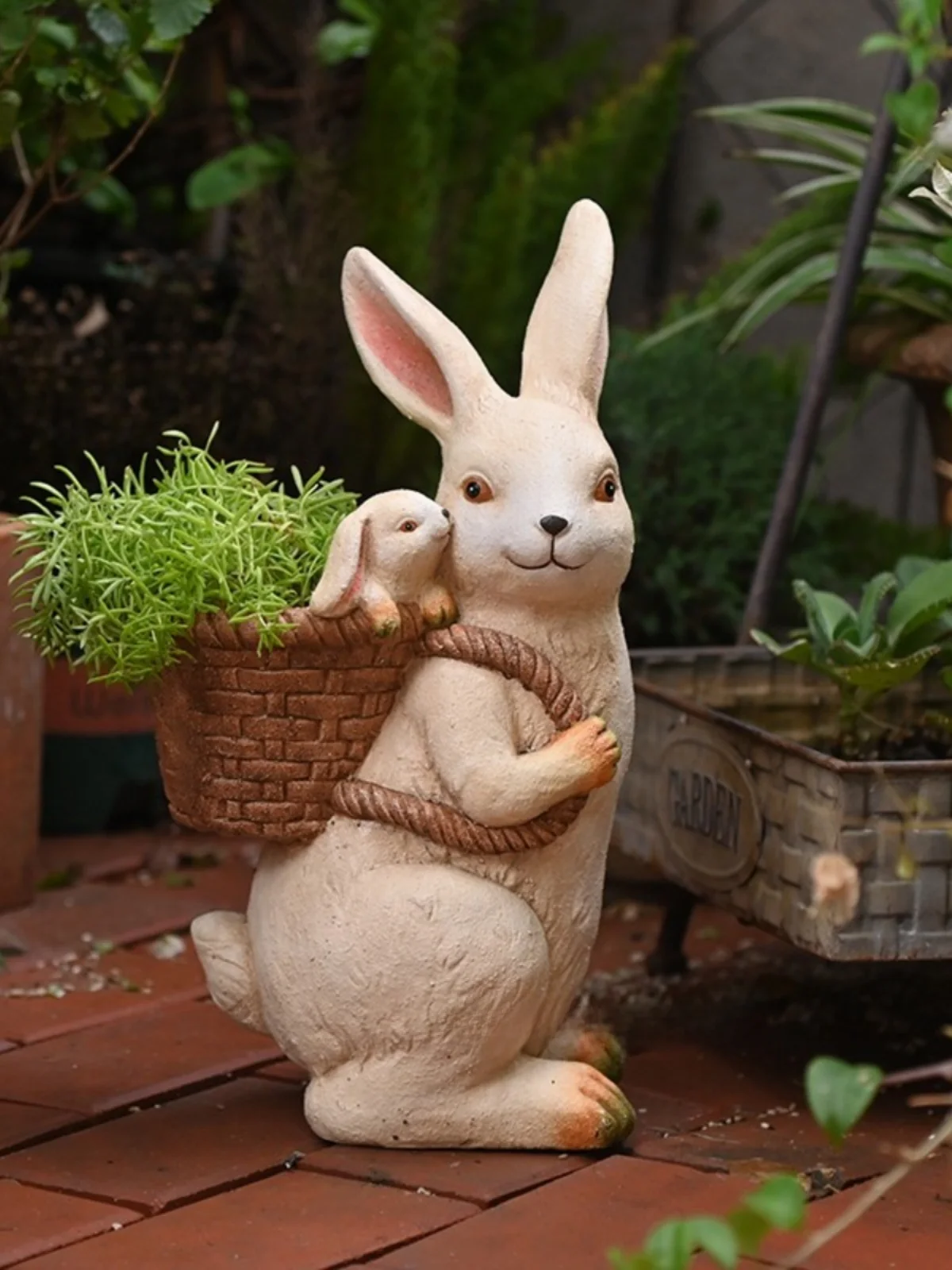 

Adorable Country Rabbit Flower Pot Creative Garden Ornaments Outdoor Courard Decoration Balcony Arrangement Succulent Potte...