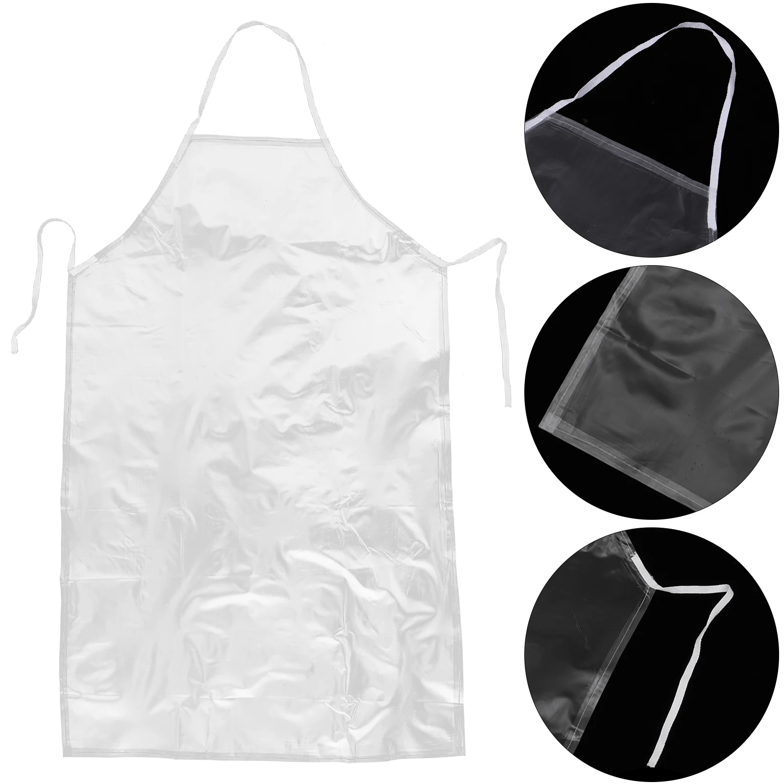 

3pcs Apron Pvc Stain Resistant Oil Proof Kitchen Waterproof Apron Cooking Home Cleaning Transparent Smock
