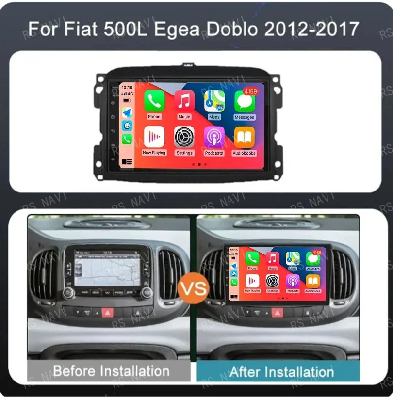 Android 14 CarPlay Car Radio For Fiat 500L Egea Doblo 2012-2017 Multimedia Autoradio DSP Video Player Audio Navigation Stereo