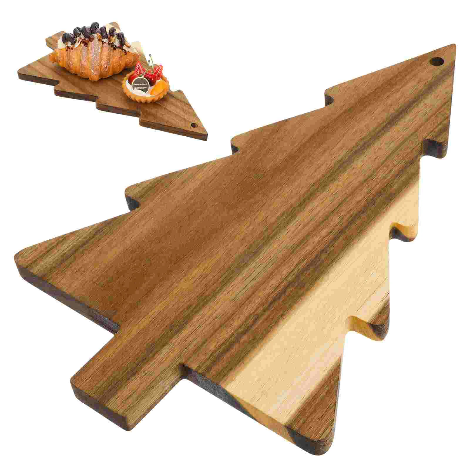 Tabla de cortar árbol de Navidad restaurante comida plato de cena Panel de Sushi comida bandeja de pan decoración creativa postre bebé de madera