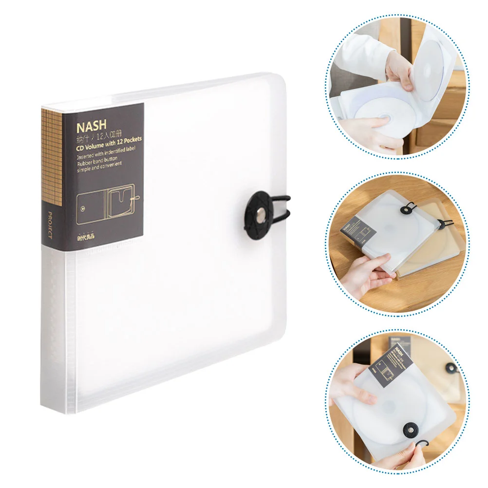 Dvd CD Bag Binder Clips Organizer Disc Case Booklet Clear Wallet Storage Travel