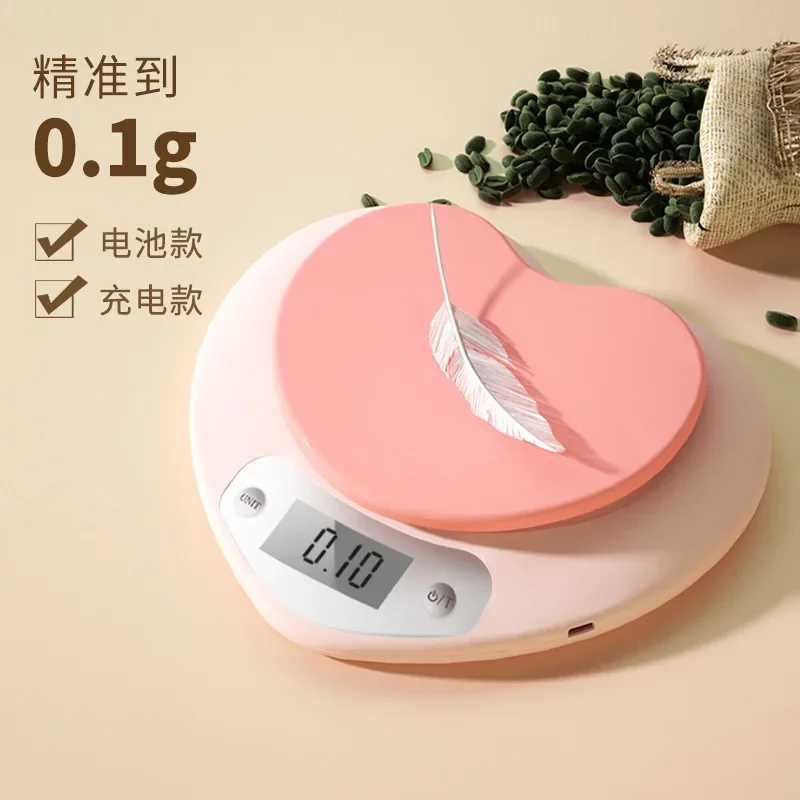 

Милые высокоточные кухонные электронные мини-весы для выпечки и еды, кухонные весы с зарядкой оптом, измерительные инструменты