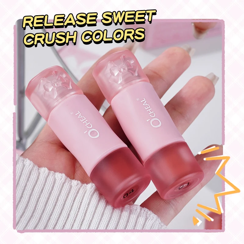 6-farbiger Lippenstift aus mattem Seide mit lebendiger Farbe, wasserfest, hinterlässt keine Tassen und hellt den Teint auf.