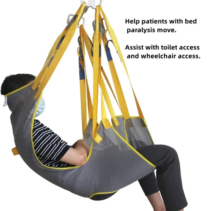 Disabled Patients Shift Machine Lifting Devices Sling Elderly Bathing Full Body Mesh Split Leg Straps Adjustable Assist Sling