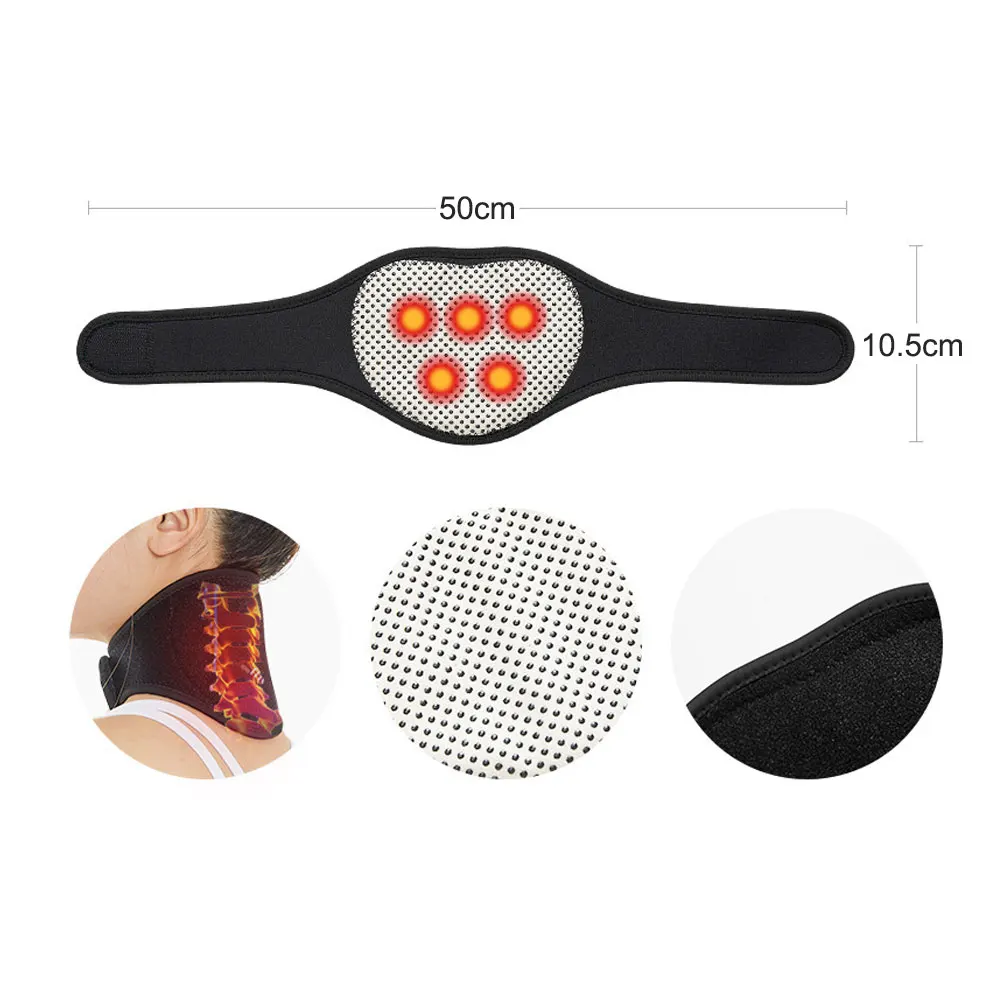 1Pc One Piece Tourmaline Self-heating Pads Magnet Cervical Neck Care Collar Far Infrared Neck Relaxation Magnetic Neckband