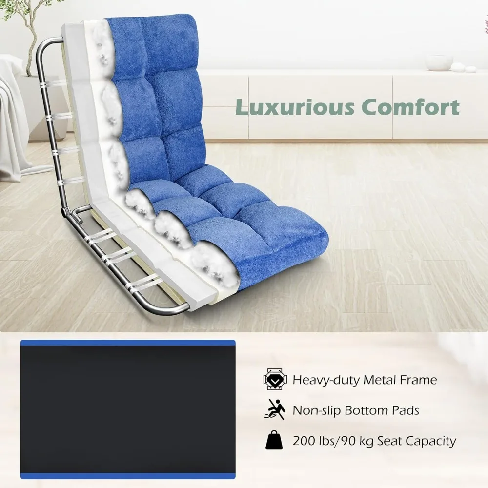 كرسي Best-Floor، كراسي ألعاب الفيديو مع دعم خلفي، 14 وضعًا قابل للتعديل، إطار فولاذي معدني، مرجاني ناعم - الأفضل #6