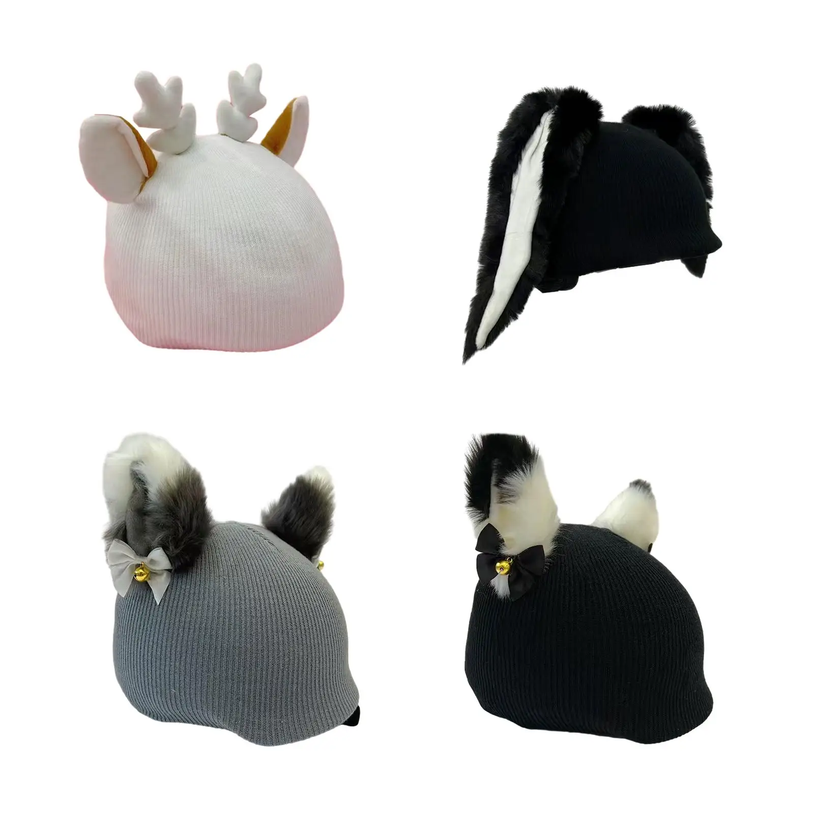 Capa de capacete de esqui, chapéu de malha quente criativo, decoração de capacete de esqui para mulheres e homens,