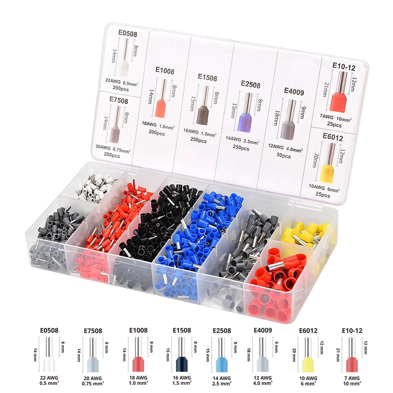 

Tube Terminal Boxed Cable Connector Wire Ferrule Terminal Parallel Wiring Function For Cable Crimping Terminals Connector Kit