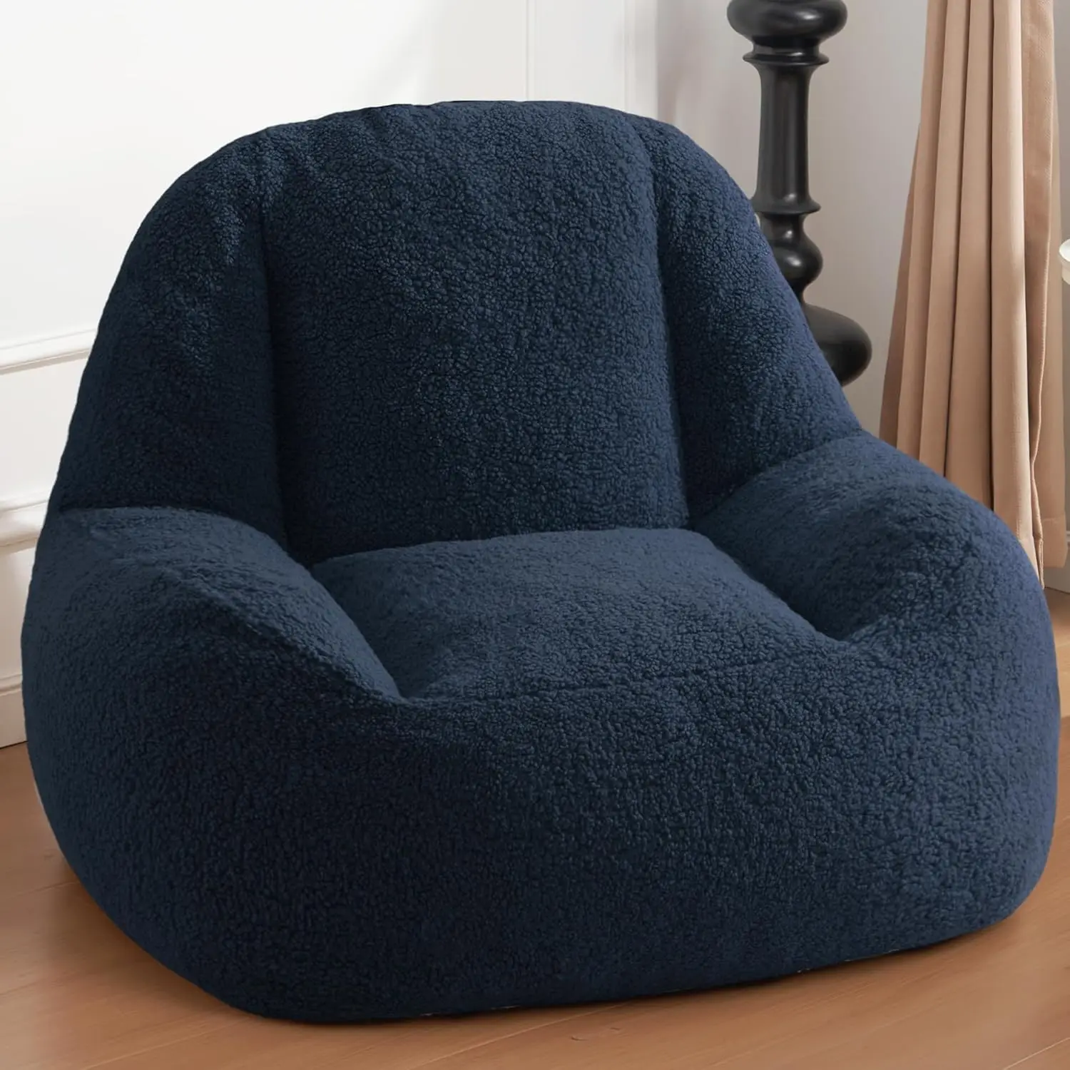 

Giant Bean Bag Chair with Filler, Modern Lazy Sofa for Living Room in Blue